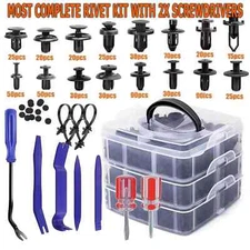 650Pcs Car Retainer Auto Fasteners Push Trim Plastic Clips Pin Rivet Bumper Kit