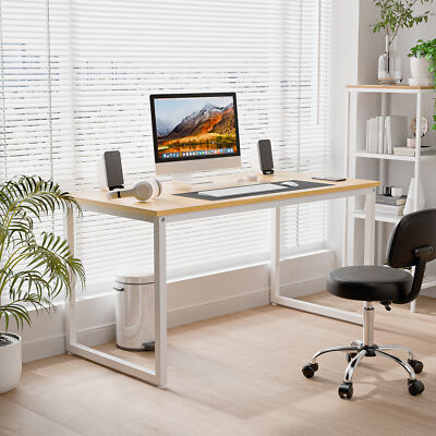Writing Desk Natural 47'' Computer Espresso Style Study Office Desk Corner Table