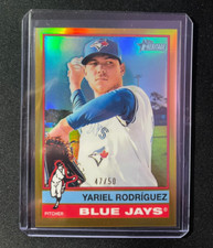 Yariel Rodriguez 2025 Topps Heritage Gold Chrome Refractor /50 Blue Jays #357
