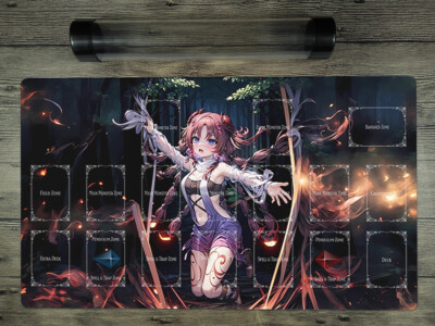 Custom Traptrix Deck Trading Card Game Playmat | 24x14 Inch CCG Mat With Free Storage Tube | High-Quality Fabric
