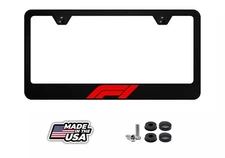 F1 Red Black Stainless Steel License Plate Frame