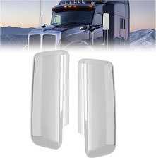 Door Mirror Covers Compatible with Peterbilt 579 Left  Right Pair Chrome Driver