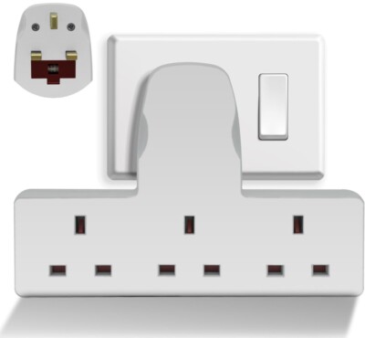 LOYRAD 3-fach Stecker Verlängerung Verlängerungsstecker 3 Steckdosen Mehrfachstecker Adapter