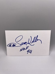 Leroy Kelly Signed Index Card Beckett COA Auto