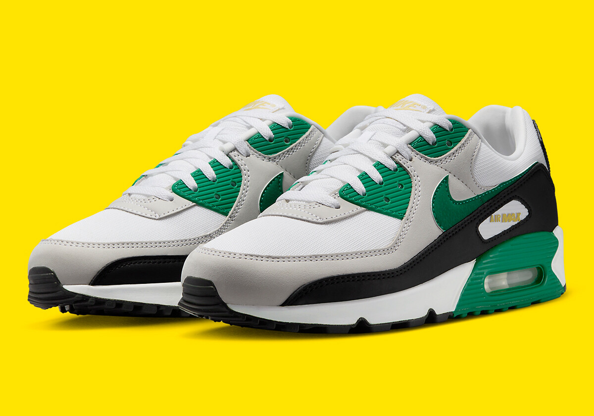 Nike Air Max 90 White Malachite Green Black FB9658-102 Men's | eBay
