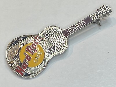 Vintage Hard Rock Cafe Lapel Jacket Stick Pin Paris France Steel Dobro Guitar