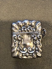 RARE: Vintage Sterling Silver Repousse  Stamp Holder Cir. 1900