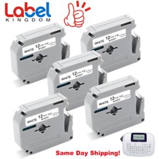 5PK M-K231 M231 For Brother P-Touch 12mm Label Tape White 1/2" PT-55 PT-85 PT-70