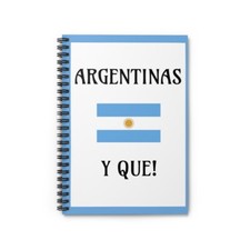 Argentinas Y Que Blue and White Spiral Notebook - Ruled Line