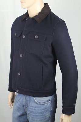 Tommy Hilfiger Navy Blue Wool Melton 