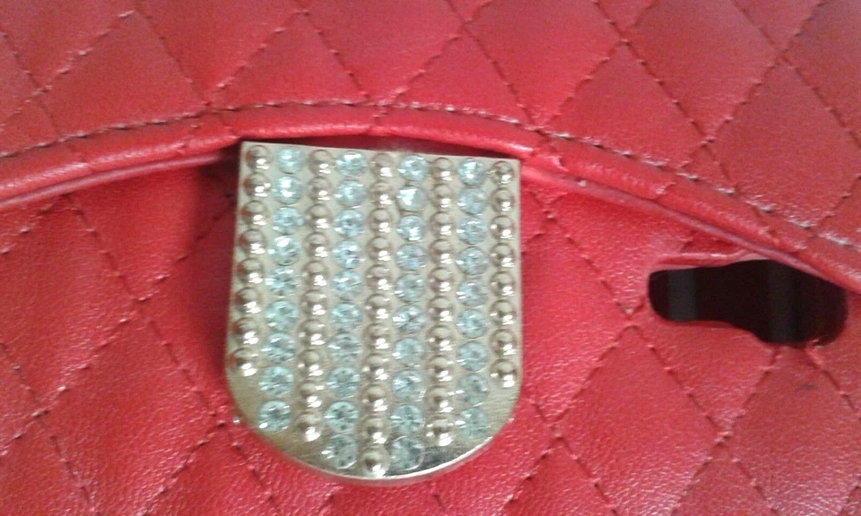 Funda protectora de cuero billetera para teléfono móvil bolsa abatible para varios teléfonos cartera roja Foto 4 de 4