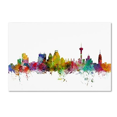 San Antonio Texas Skyline Canvas Art by Michael Tompsett, 22 x 32''