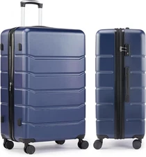 24 Inch Expandable Hardside Carry On with Spinner Wheels & TSA Lock Blue