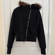 Black Fur Hoodie Zipup 