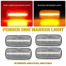 For 10-18 Dodge RAM 2500 3500 Dually Bed 4x LED Fender Side Marker Lights Lamps