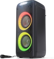 SHARP PS-949 High Power Portable Party Speaker Multicolour LED Lights Black