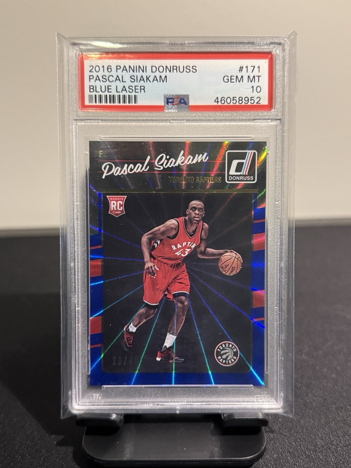 2016-17 Panini Donruss Rookies Blue Holo Laser /49 Pascal Siakam #171 Rookie RC