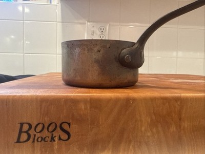 Hand Peened Copper Riveted 4.75  Copper European Farmhouse Pan Small Pot