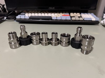 #ad Pressure Washer Quick Connect Kit Stainless Steel M22 14mm Garden Hose 8 Pc. $35.00