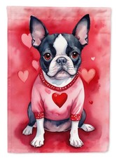 Caroline's Treasures Boston Terrier My Valentine House Flag DAC5297CHF