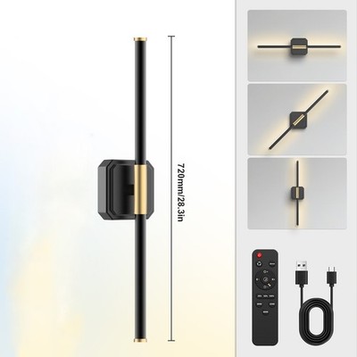 Battery Operated Wall Sconces with Remote Set Rechargeable Dual-head Wall Light