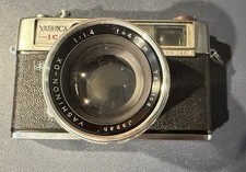 Yashica Lynx-14E Silver/Black Vintage Rangefinder Film Camera with Case