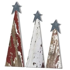 3 Pcs Rustic Christmas Tree Wooden Table Decorations Farmhouse Small