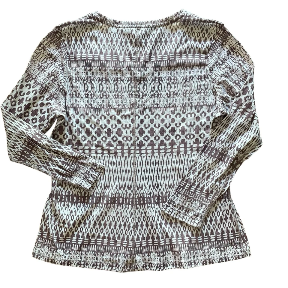 Camisa para mujer The North Face cuello en V manga larga top exterior logotipo informal marrón XL Foto 2 de 4