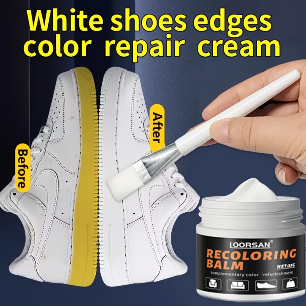 White Shoe Edge Restorer 35g - Crema professionale per riparazione scarpe per stivali sneakers foto 2