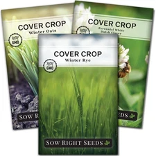 - Cover Crop Collection for Planting - Winter Rye, Dutch White Clover and Win...