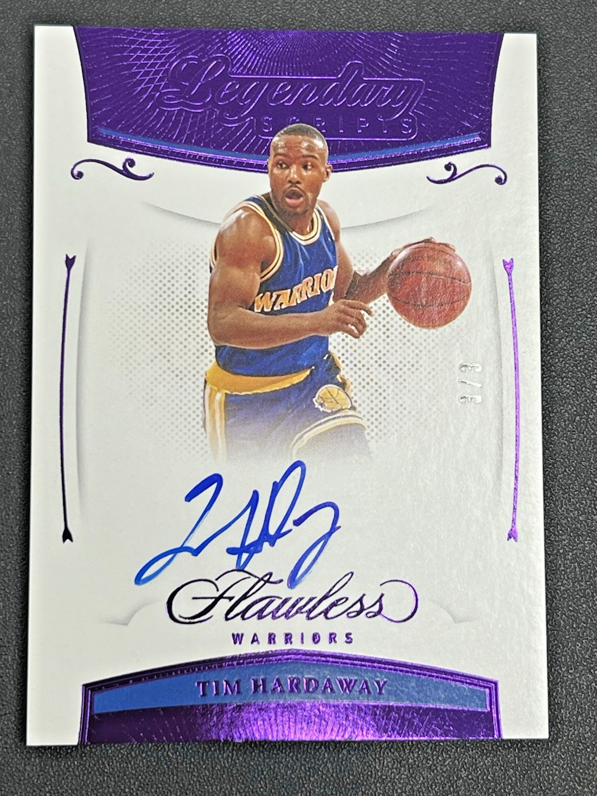 2020-21 Panini Flawless Legendary Scripts - Tim Hardaway - Amethyst Auto 3/3