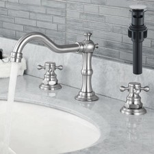 8''Centerset Waterfall Bathroom Sink Faucet Brushed Nickel Basin Mixer Tap Drain