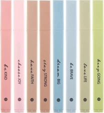 DIVERSEBEE Bible Highlighters with Soft Chisel Tip, 8 Pack 8 Pack, Earthy 