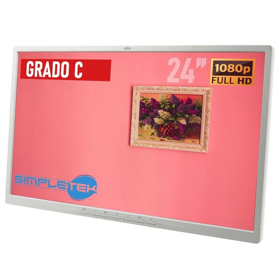 Fujitsu B24w-5 Bildschirm LCD Display 24 " HD VGA DVI Multimedia Lautsprecher - Bild 2 von 4