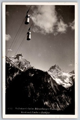 Vintage Real Photo Postcard Austrian Alps Seilbahn Bürserberg Tschentgia  AA441