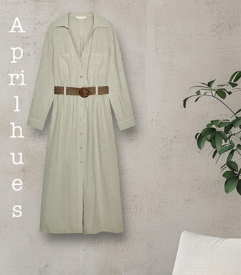 knee length dresses for ladies Marbled Batwing Long Sleeve Midi Dress Khaki – Love main image 1