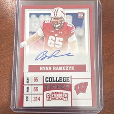 2017 Panini Contenders Draft Picks Ryan Ramczyk #272 Rookie Auto Wisconsin Foot…
