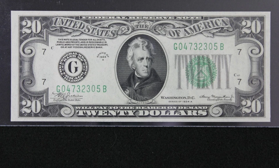 LATE FINISH BACK PLATE 204 $20 1934A PCGS 66 PPQ FRN G04732305B series A Chicago - Image 4 of 4