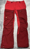Fjallraven Keb Trousers Womens 34 Red Hiking Trekking Pants 89236 Regular Fit