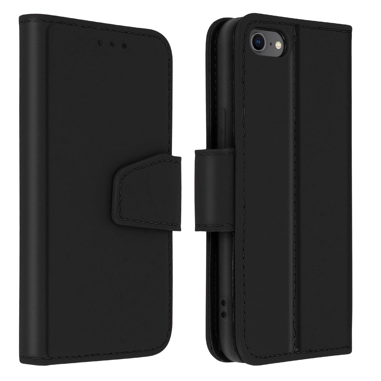 Étui iPhone SE 2020 cuir avec porte-carte et coque de protection