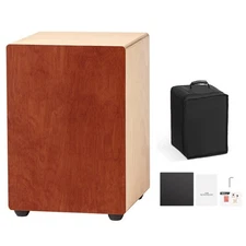 Cajon Box Drum Birch Wood Percussion Instrument Guitar Strings with Travel Bag