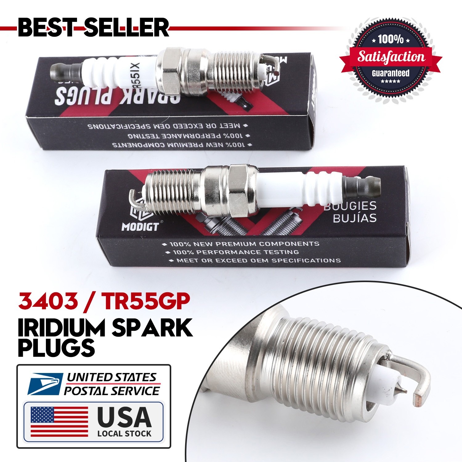 Set Of 8 Fit NGK 3403/TR55GP Premium Double Iridium Spark Plugs OEM Genuine NEW