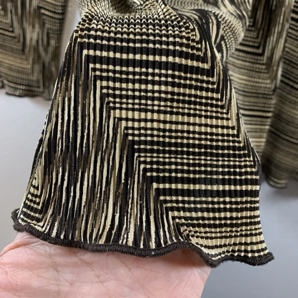 Sirene de escritório vintage feminina texturizada abstrata em camadas tamanho G império bainha de alface - Imagem 2 de 4