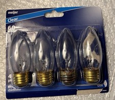 4 GE 60w Decorative B Multi Use Candelabra Base Bulbs Crystal Clear 4PK Bulb