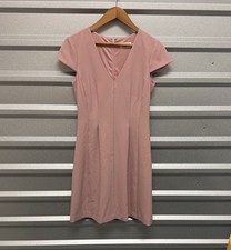 Eliza J Womens Pink V Neck Fit and Flare Dress Evening Wedding Guest Valentines