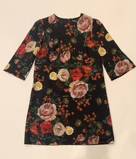 DOLCE & GABBANA Baroque Roses Shift Mini Dress - Multicolor - Size 10US / 42IT