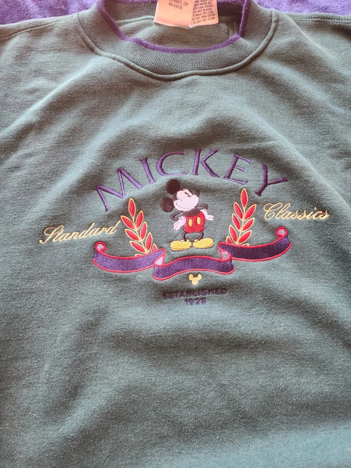 Vtg 90s Disney Mickey Mouse Embroidered Graphic Sweatshirt Men’s  Xl Exc Cond. - Image 2 of 4