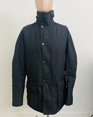 Barbour Ashby Wax Jacket Men's Small Black Sylkoil Waxed Cotton MWX0339BK71