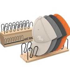 JigJag Hat Organizer for Baseball Caps 2 Pack, Premium Wood and Metal Design ...