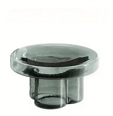 Moderner Couchtisch aus Glas - runder Mitteltisch aus gehärtetem Glas (groß)